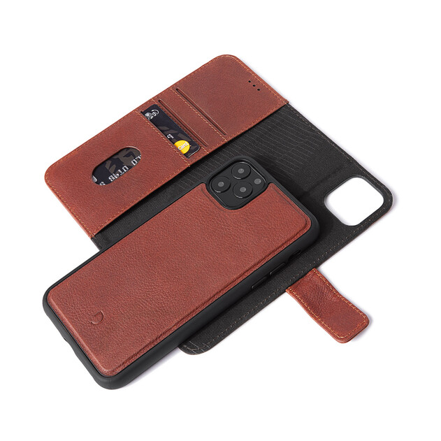 Decoded Leder 2-in-1 Wallet Case und Backcover für iPhone 11 Pro Max, braun >