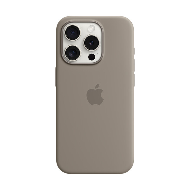 Apple iPhone 15 Pro Silikon Case mit MagSafe, tonbraun