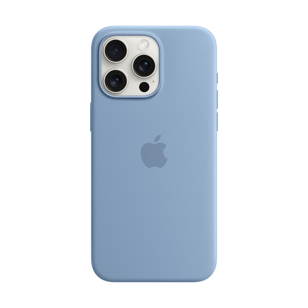 Apple iPhone 15 Pro Max Silikon Case mit MagSafe, winterblau